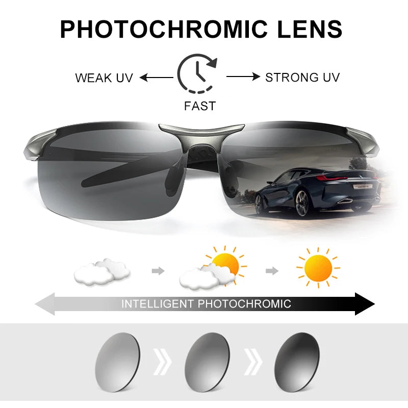 CLLOIO Aluminum Photochromic Sunglasses