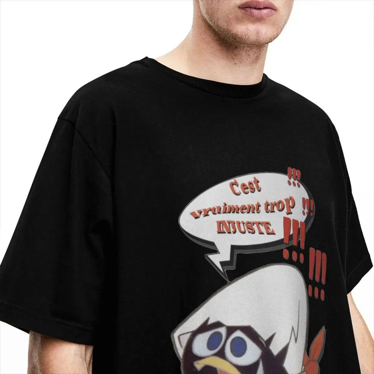 Calimero Cartoon Chicken T-Shirt | Men’s Cotton Casual Short Sleeve Streetwear Tee