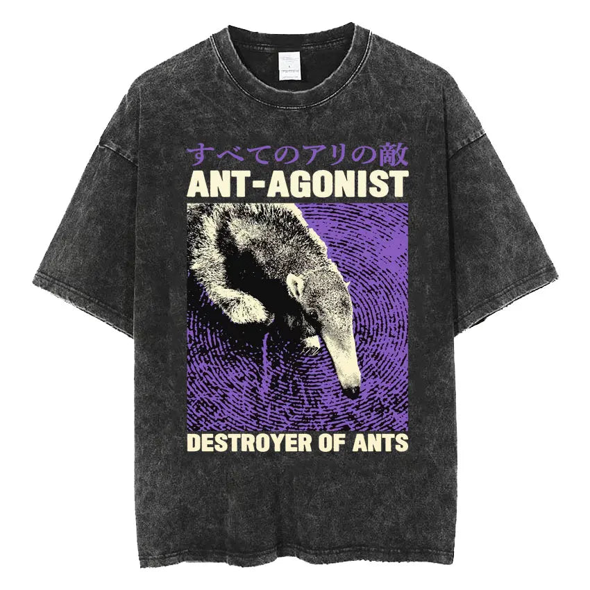 Retro Frog Print Oversized T-Shirt | Funny Japanese Style Tee
