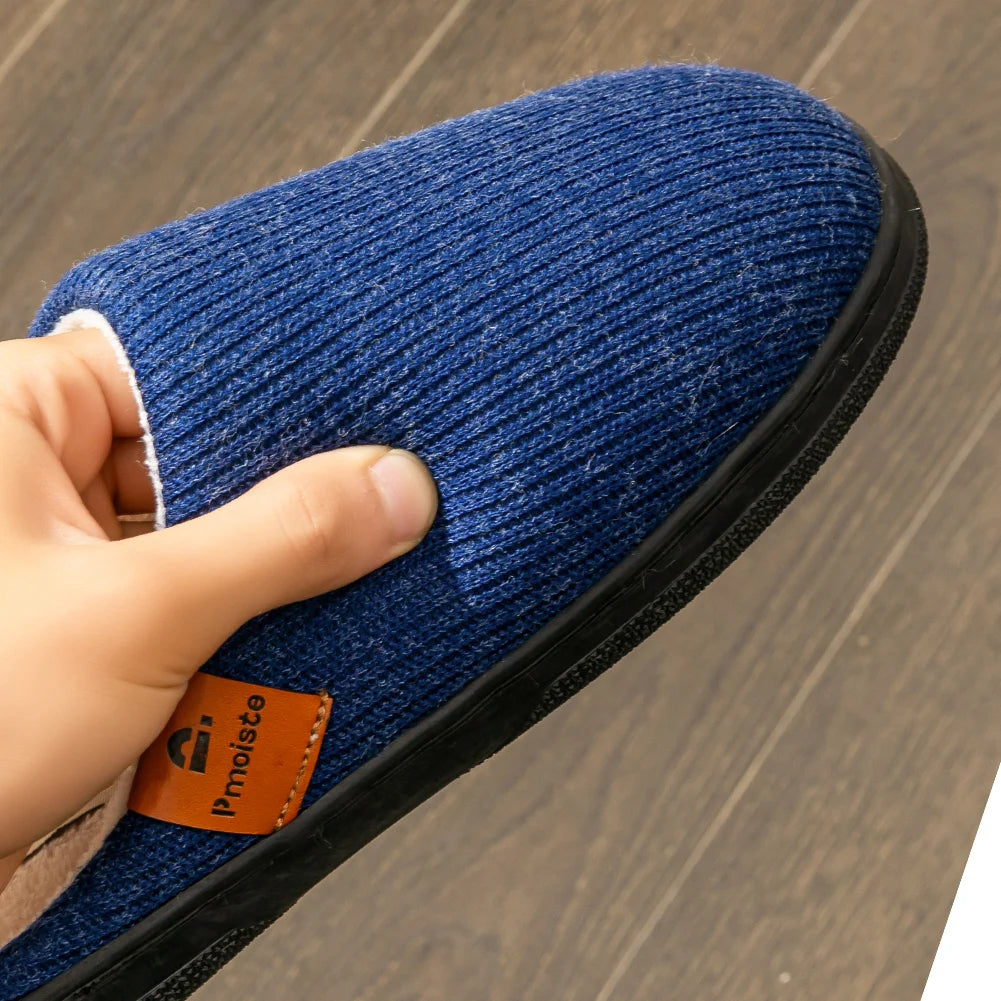 Men’s Memory Foam Cushion Slippers – Warm Indoor Platform Shoes