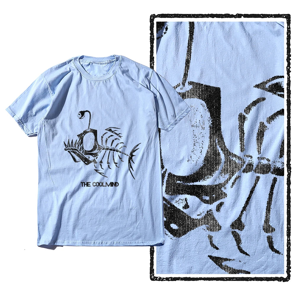 Bonefish Skull Deep Sea Fish Skeleton T-Shirt | Funny Fisherman Oversized Tee