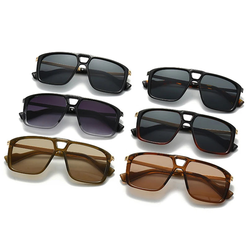 Retro Double Bridge Pilot Sunglasses