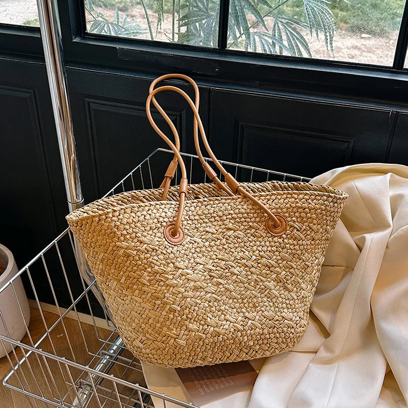 Woven Summer Beach Handbag for Women