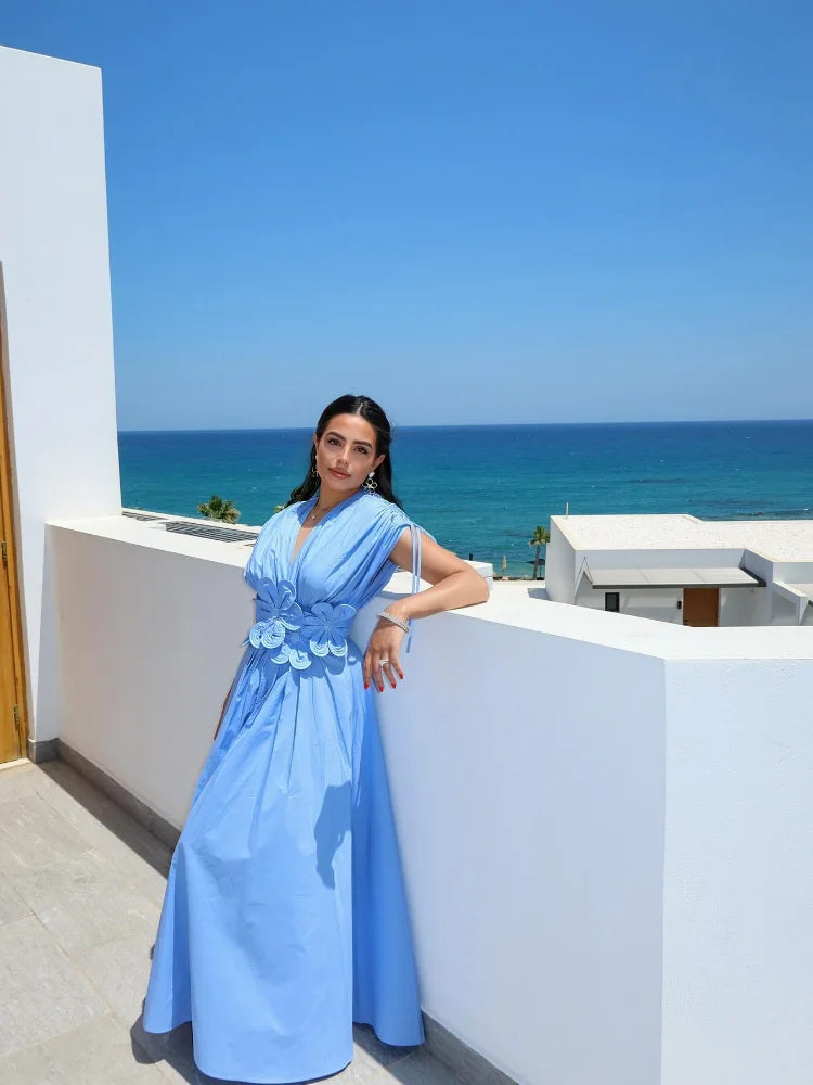 Blue Summer Sheath Dress