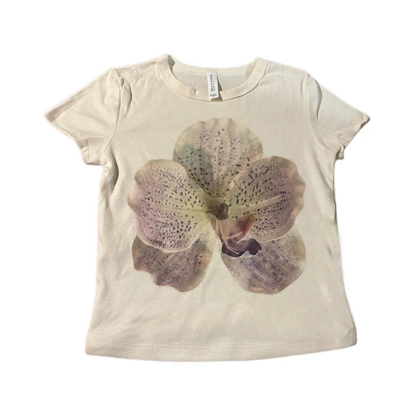 Vintage Y2K Baby Tee – Graphic Print Crop Top