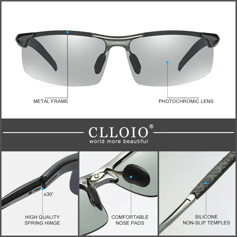CLLOIO Aluminum Photochromic Sunglasses