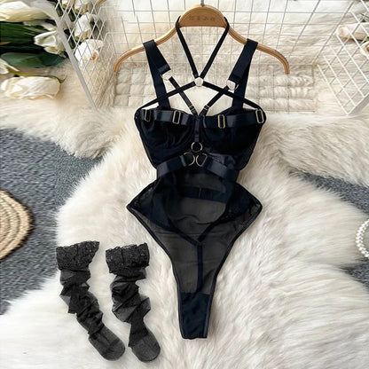 Bunny Girl Wrapped Chest Playsuit Sexy Slim Fit Lingerie