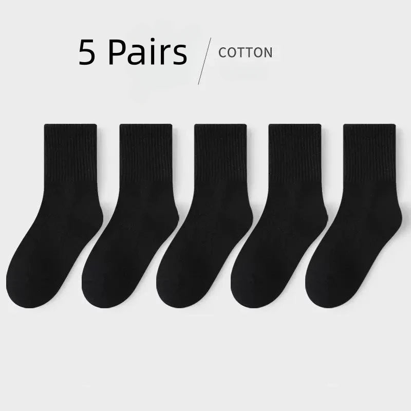 Horetong 5 Pairs Cotton Student Sport Socks