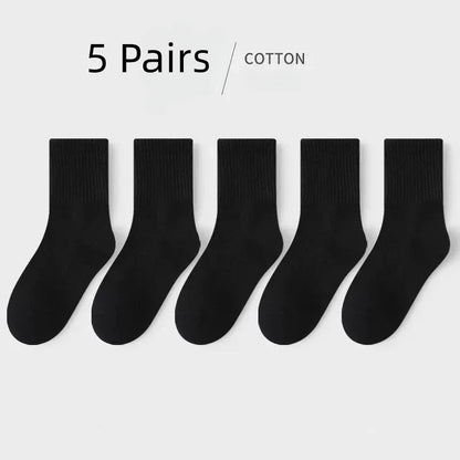 Horetong 5 Pairs Cotton Student Sport Socks
