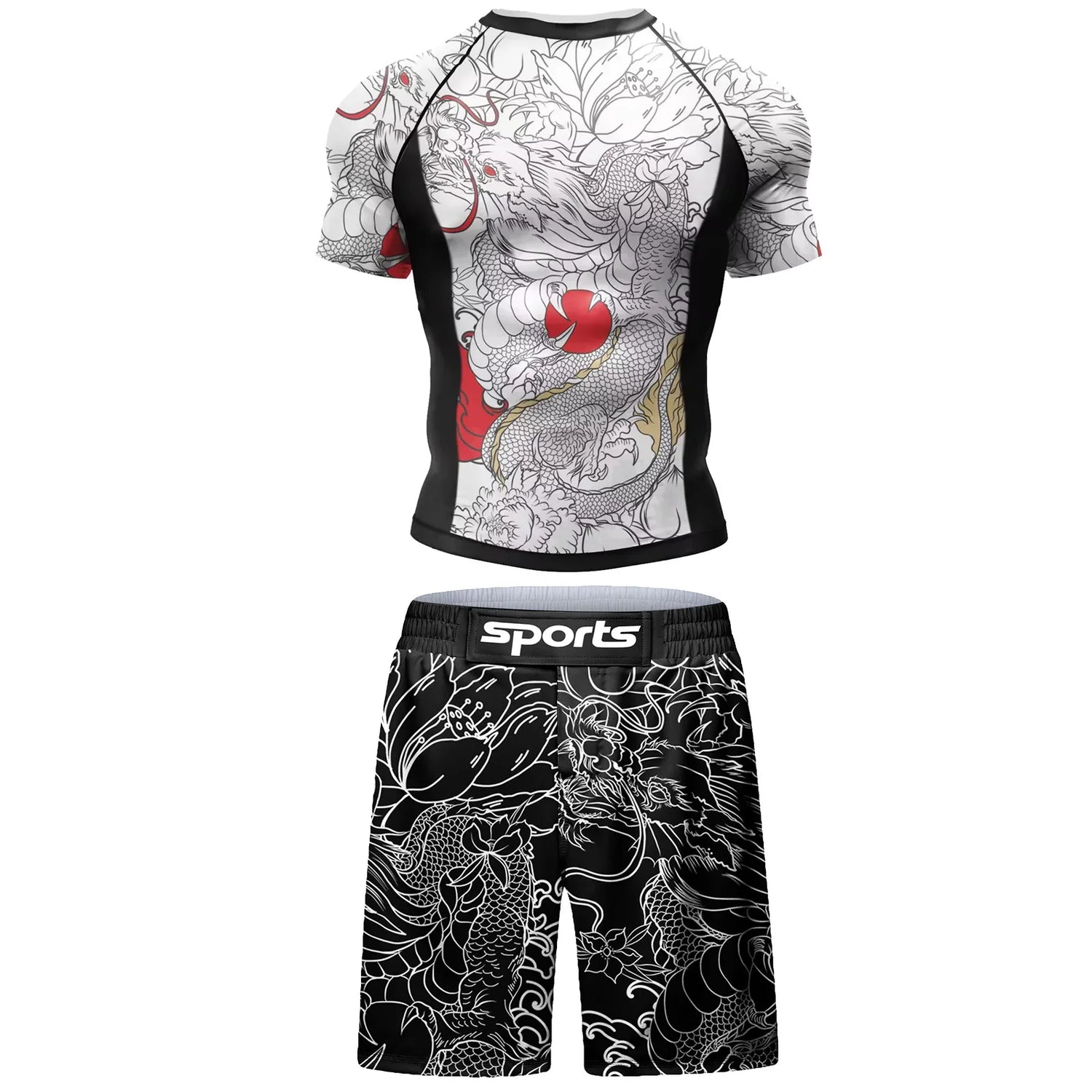 Two-Piece Sportswear Set – Rashguard &amp; MMA Shorts