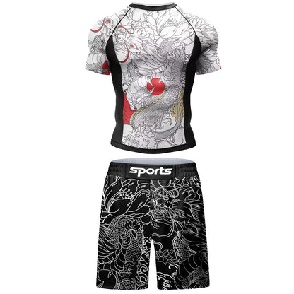 Two-Piece Sportswear Set – Rashguard &amp; MMA Shorts