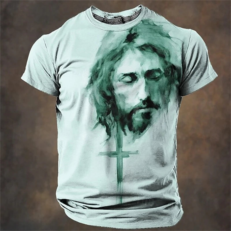 3D Printed Jesus Graphic T-Shirt