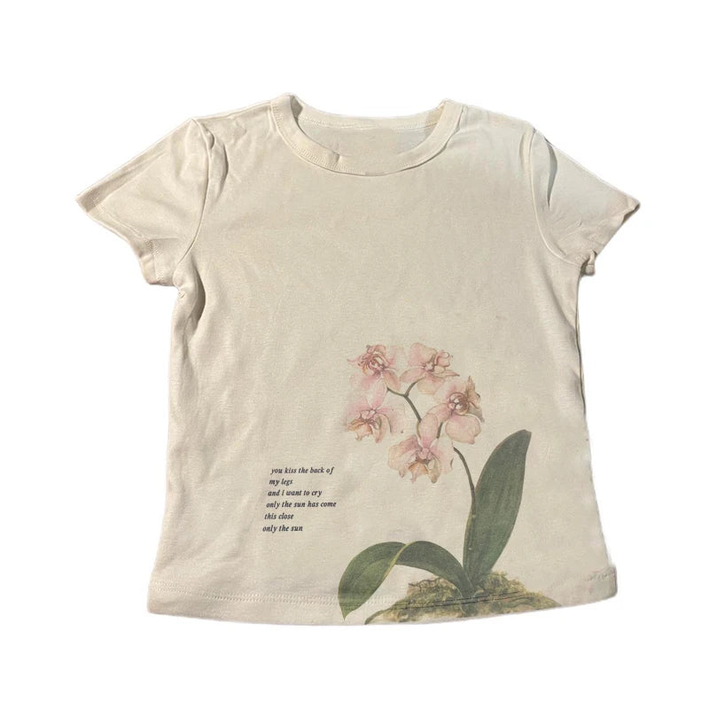 Vintage Y2K Baby Tee – Graphic Print Crop Top