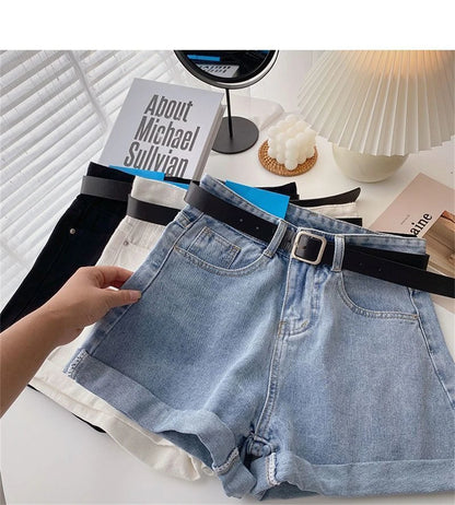 High Waist Wide Leg Short Jeans Women&