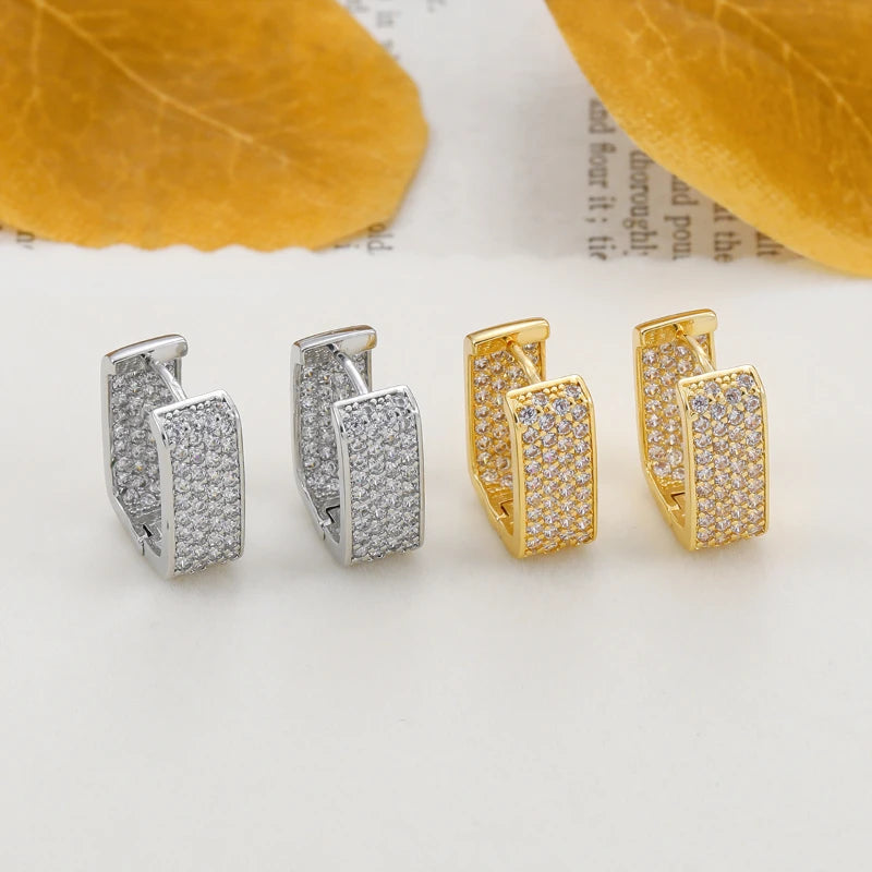 Zircon Geometric Square Hoop Earrings for Women