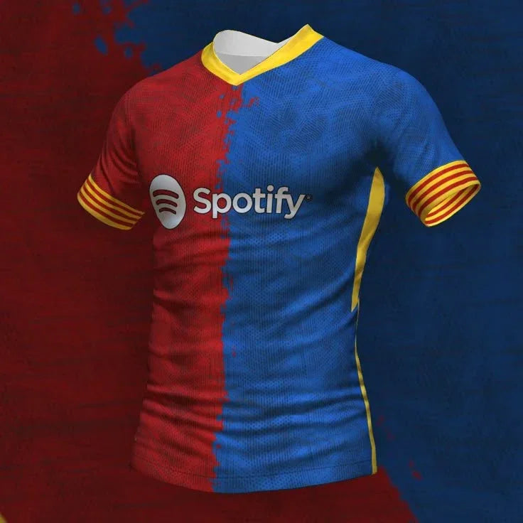 Barcelona Concept Football Jersey | Breathable Quick-Dry Oversized T-Shirt for Men
