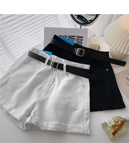 High Waist Wide Leg Short Jeans Women&