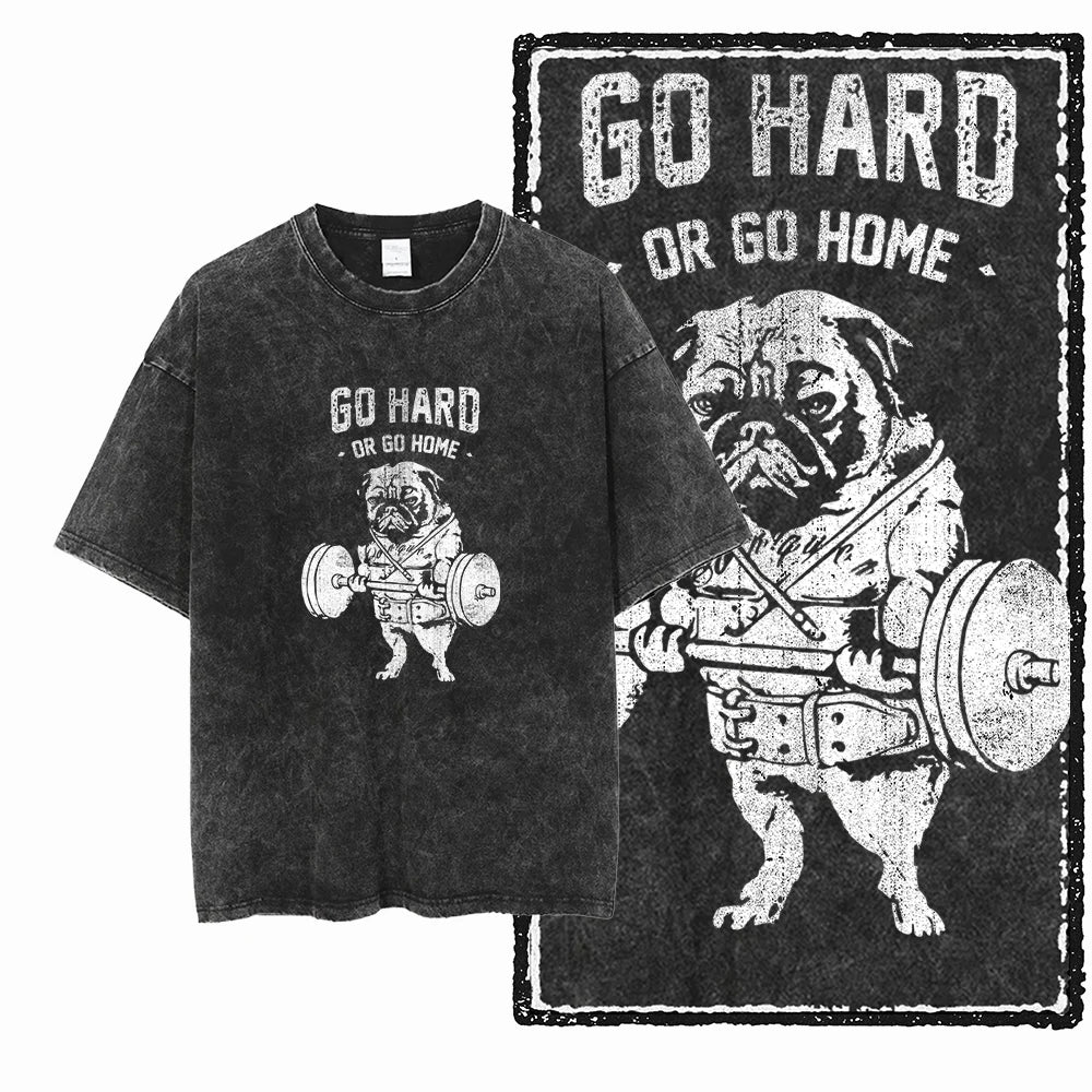 Bodybuilding Acid-Washed Graphic T-Shirt | Vintage Streetwear Unisex Tee