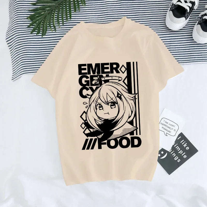 Genshin Impact Kawaii Graphic T-Shirt | Harajuku Anime Tee for Women