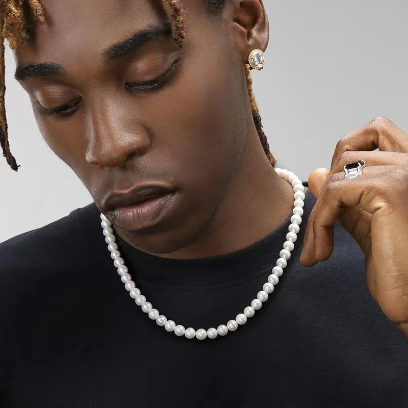 Pearl Bead Necklace for Men