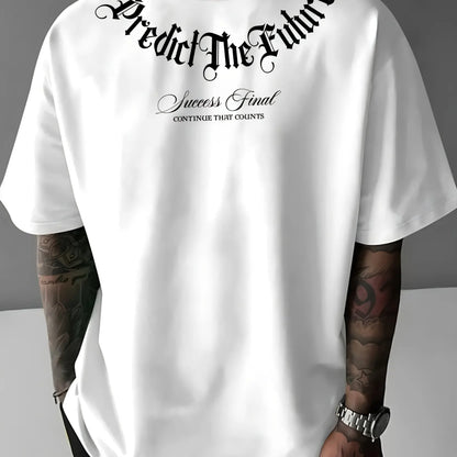 Men’s Cotton Letter Print Casual T-Shirt