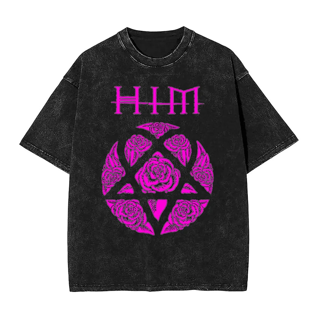Oversized Washed Heartagram T-Shirt | Ville Valo / HIM Inspired Tee