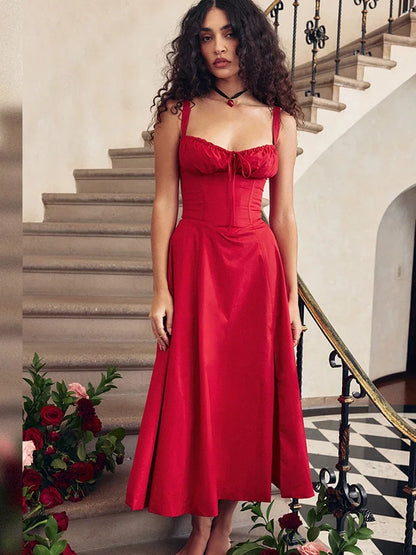 Suninheart Elegant A-Line Midi Dress