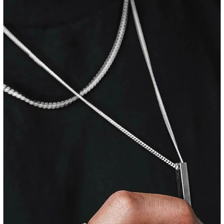 Vnox 3D Vertical Bar Necklace for Men
