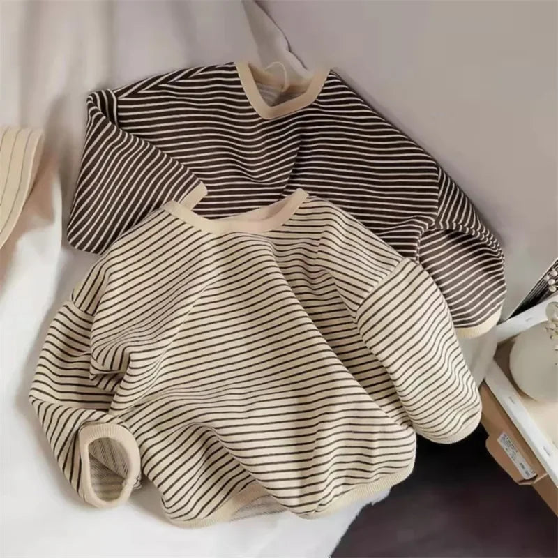 Kids Striped Long Sleeve T-Shirt – Cotton Casual Top