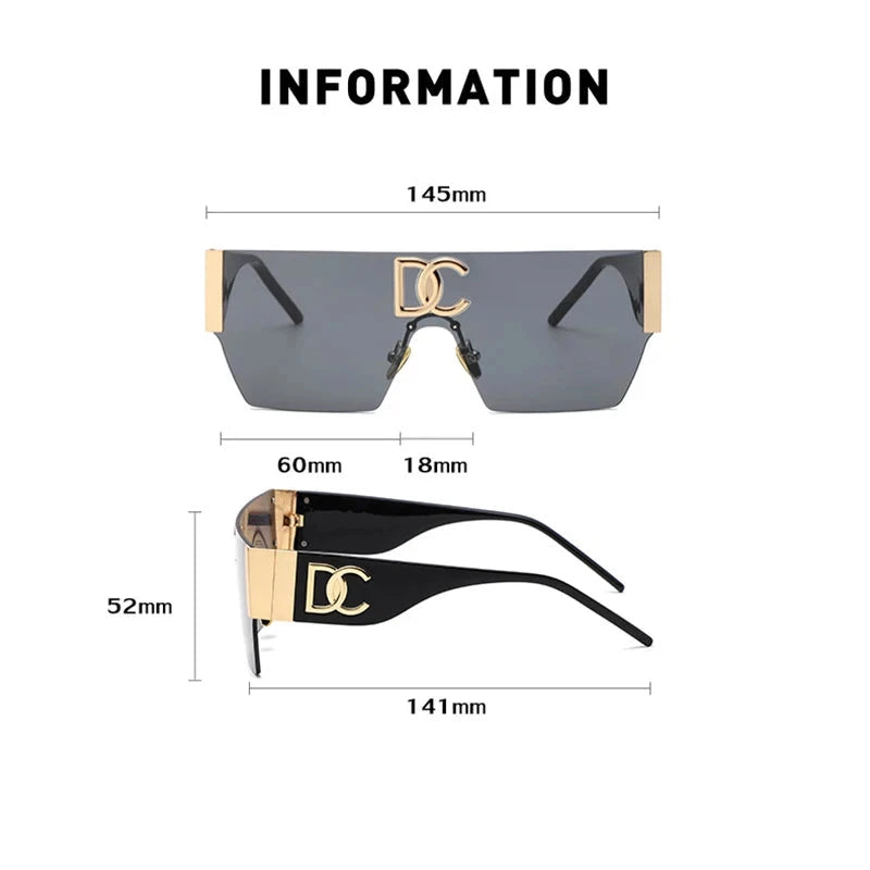 Vintage Luxury Designer Square Sunglasses