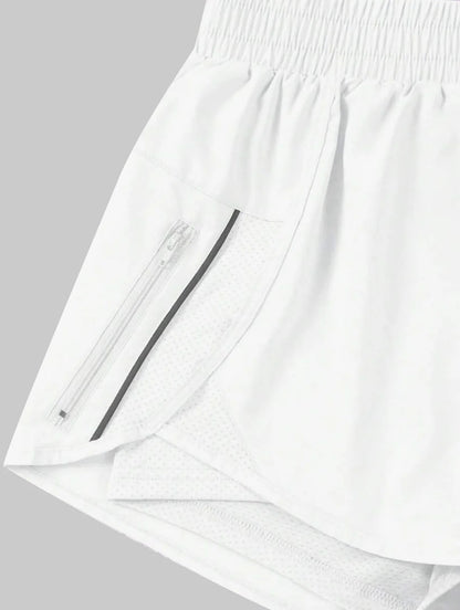 Unisex Running Sports Shorts with Zipper Pockets | Elastic Waist Activewear