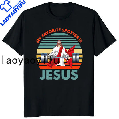 Retro Vintage Jesus Christ Gym T Shirts Men Pure Christian Faith Tee Top Short Sleeved Funny Printed Graphic Tshirt Gift