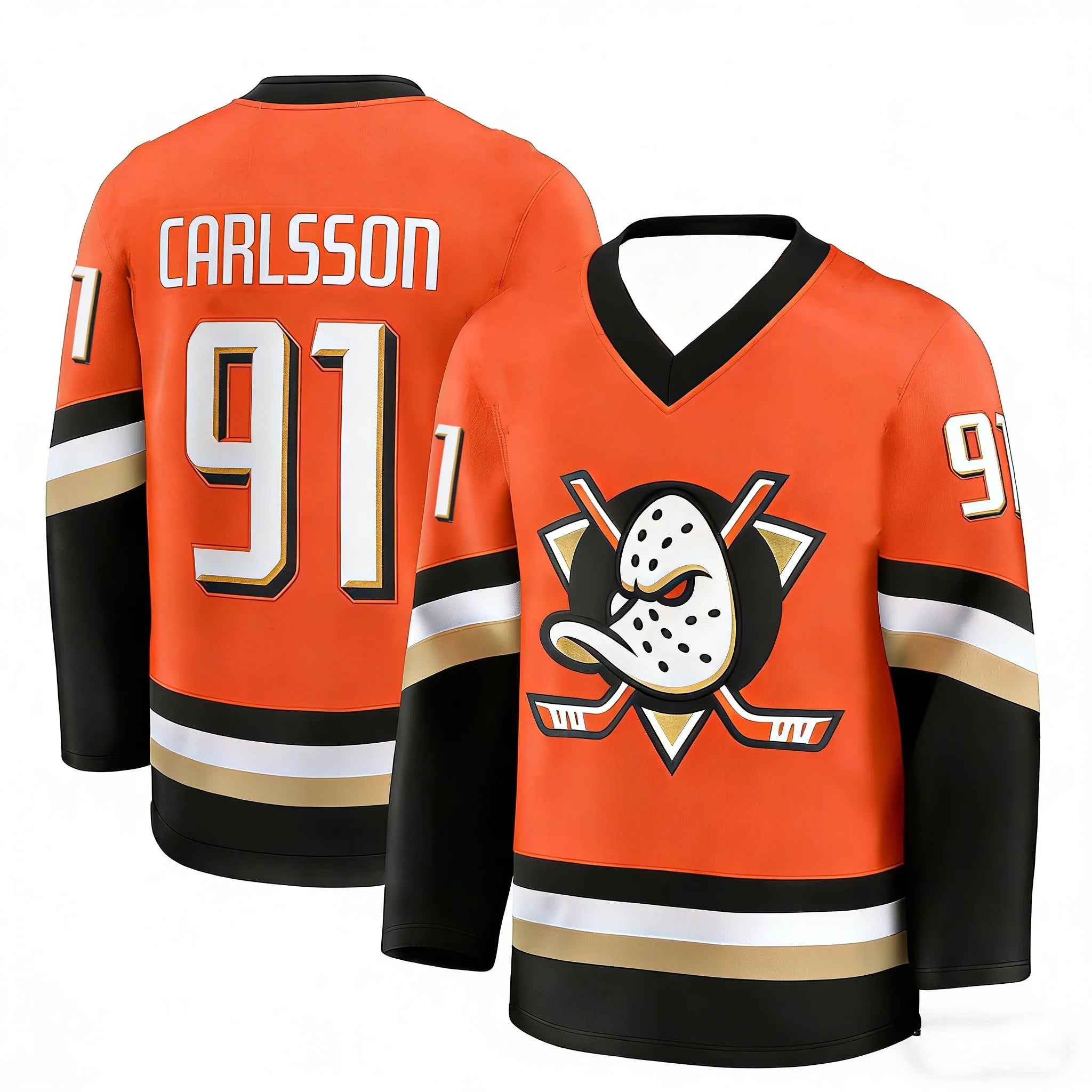 Ice Hockey Jersey |  Duck Logo 3D HD Print Long-Sleeve Sports Shirt