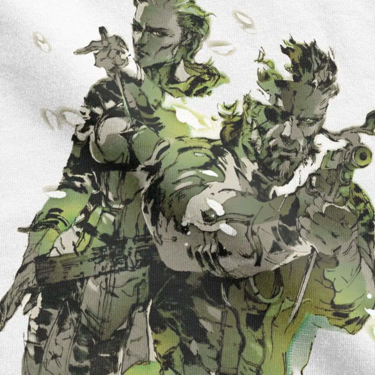 Metal Gear Solid 3 Snake &amp; Raiden Graphic T-Shirt | Cotton Casual Game Tee