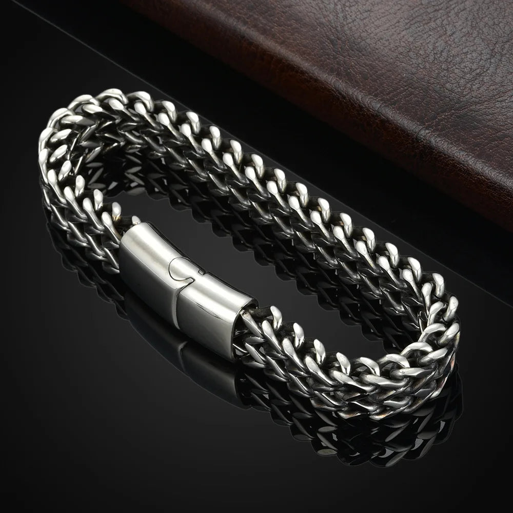Stainless Steel Braided Fish Scale Bracelet
