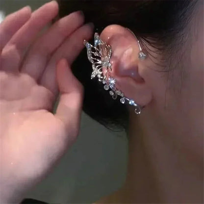 Zircon Butterfly No Piercing Clip-On Earrings