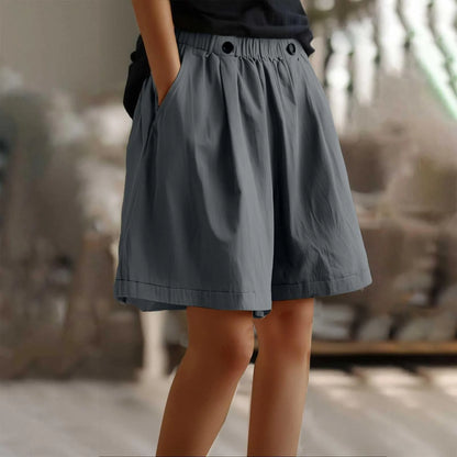 Women’s Summer Loose Wide-Leg Shorts | High Waist Casual Jogging &amp; Beach Shorts