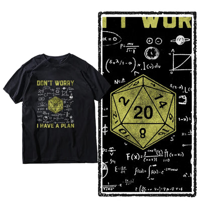 Dungeon Dragon “I Have a Plan” D20 Graphic T-Shirt | RPG Streetwear Tee