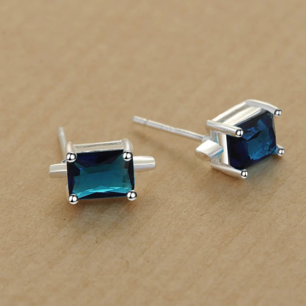 Sterling Silver Heart Stud Earrings for Women