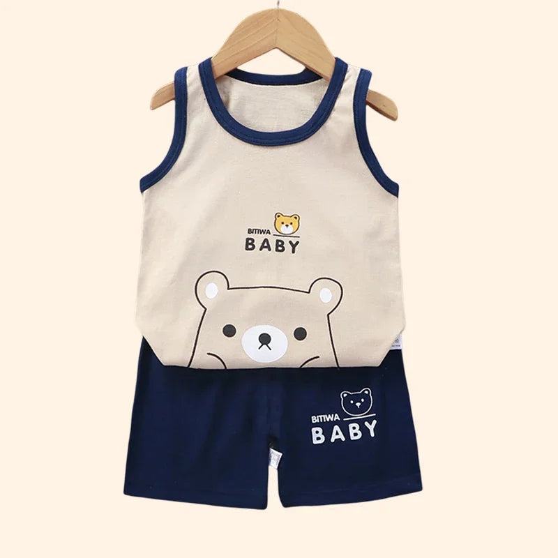 Kids Summer Vest &amp; Shorts Set – Cotton Sleeveless Outfit