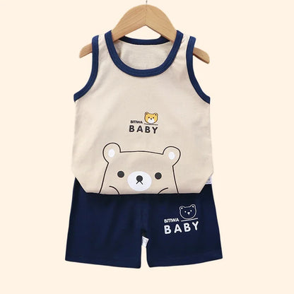 Kids Summer Vest &amp; Shorts Set – Cotton Sleeveless Outfit