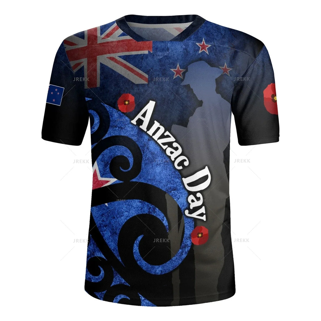 New Zealand Silver Fern 3D Print T-Shirt | NZ Flag Style V-Neck Summer Tee