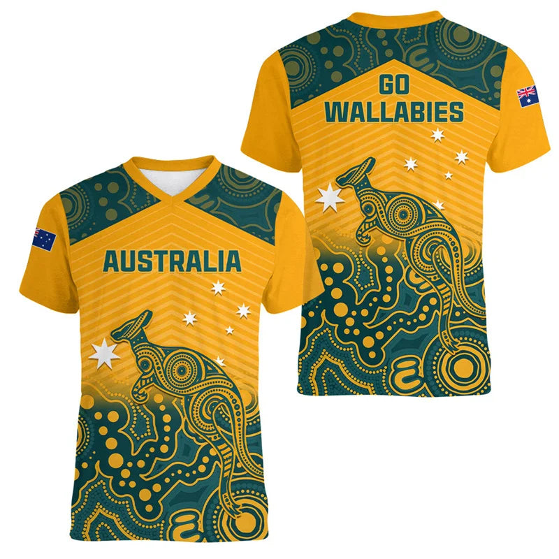 Australia Kangaroo 3D Printed T-Shirt | Unisex Sports Casual Summer Tee