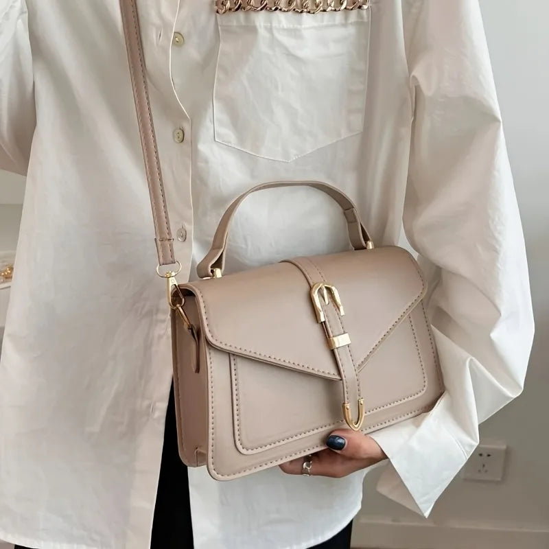 Women’s Minimalist PU Crossbody Flap Bag