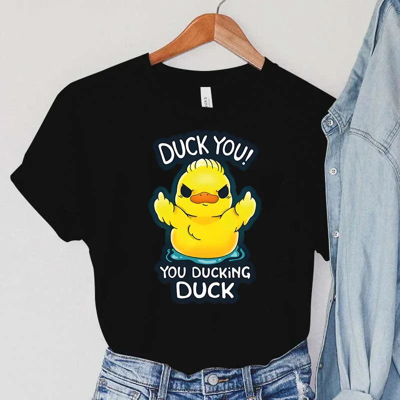 DUCK YOU! Cartoon Graphic Women&
