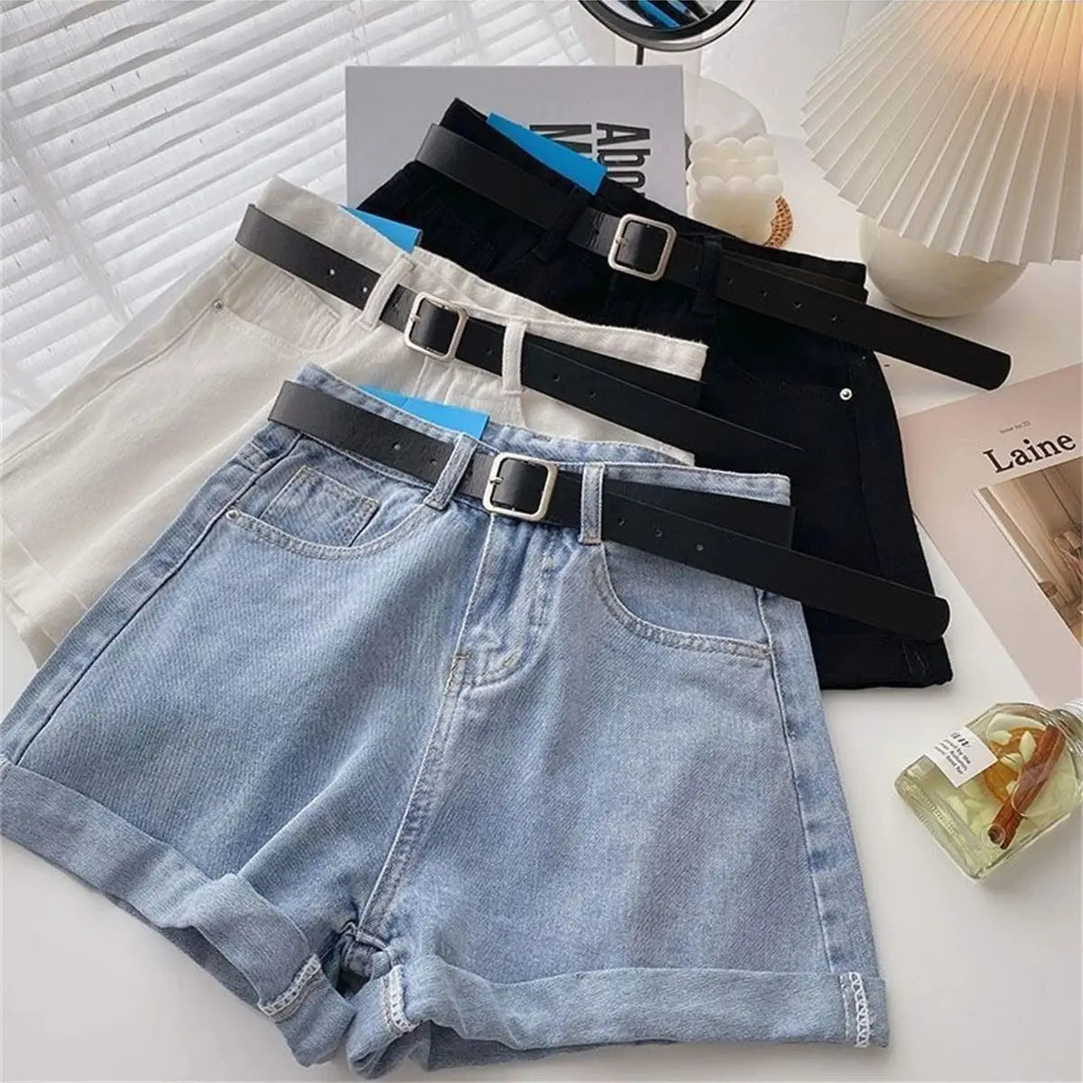 High-Waist Wide Leg Denim Shorts | Casual Korean Style Summer Hot Pants