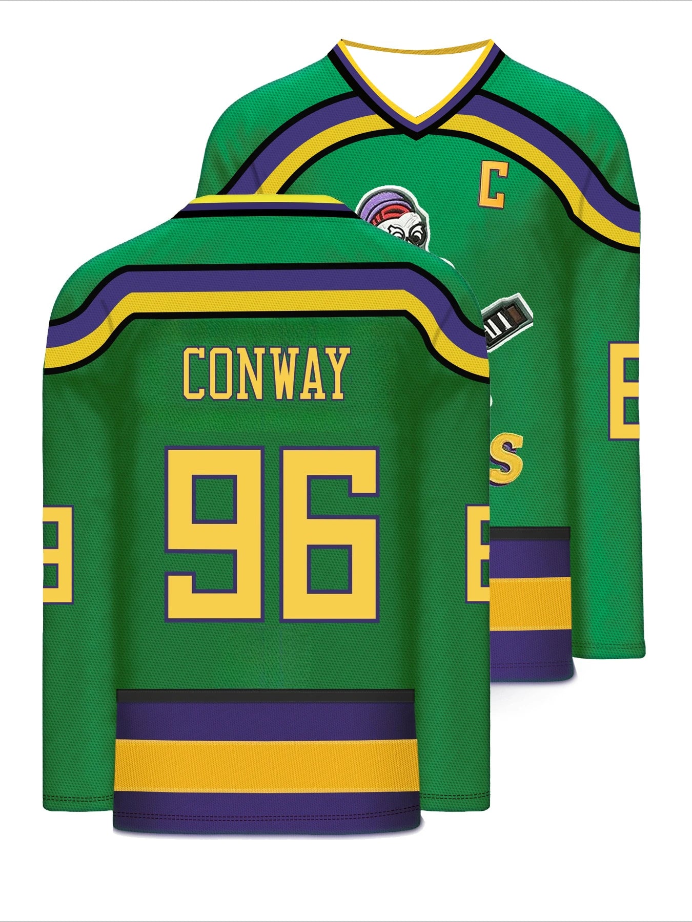 Men’s Ice Hockey Jersey | Green 3D Printed Quick-Dry Long-Sleeve Top