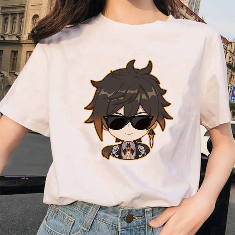 Women’s Genshin Impact Zhong Li T-Shirt | Cartoon Streetwear Tee