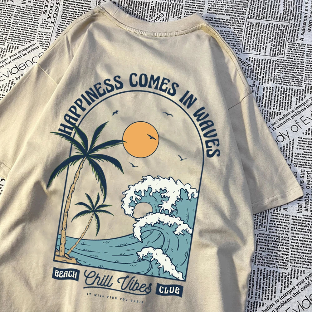 Waves Print Casual Tee