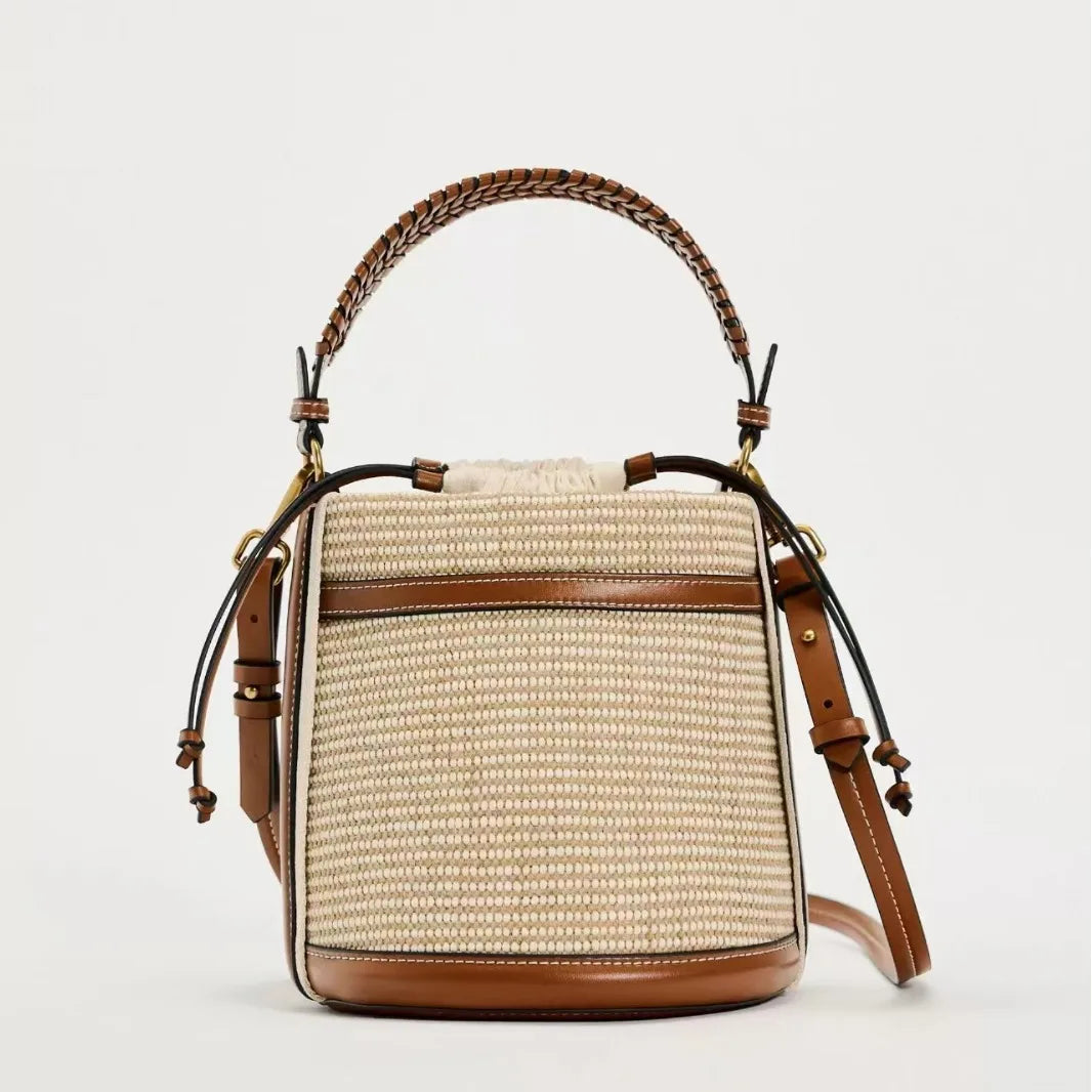 Summer Weave Panelled Shoulder &amp; Crossbody Tote for Women